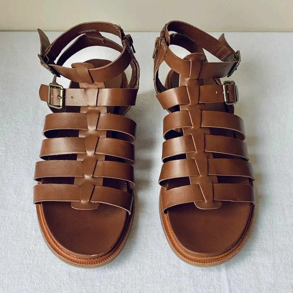 Time and Tru Vegan Leather Fishermancore Women’s Brown Gladiator Sandals 10 - Picture 4 of 9